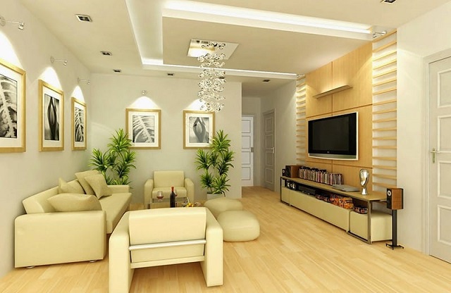 Thiết kế phòng khách rộng rãi ở chính giữa ngôi nhà